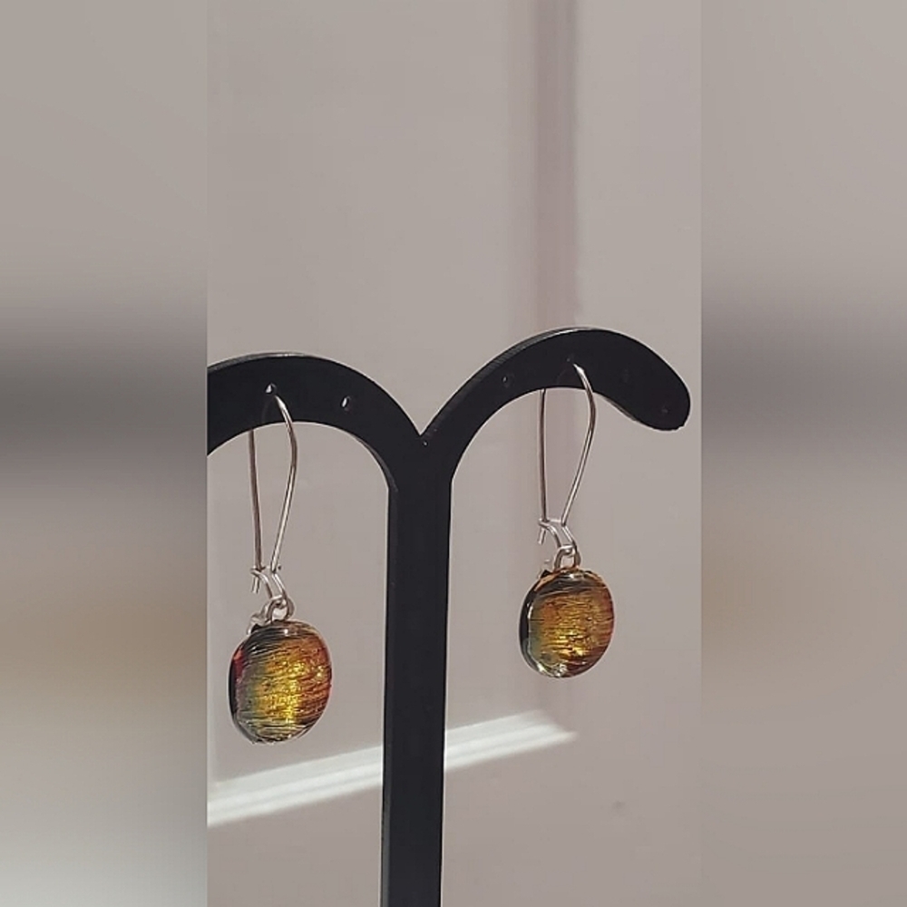 Large Double Size Crystal Silver Drop Hook Earrings.🌴